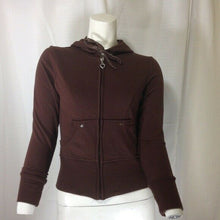 Load image into Gallery viewer, Wet Seal Women&#39;s Brown Hoodie w Heart-shaped Zipper Small