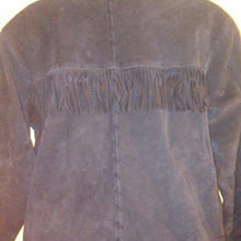 Load image into Gallery viewer, Vittadini Sport Womens Vintage Black Fringe Suede Jacket Small