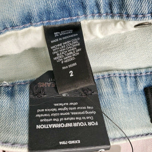 Express Jeans Precision Fit Distressed Light Wash Denim Cutoff Shorts Size 2