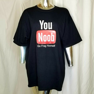 Glitch Gaming Apparel Mens You Noob Go Frag Yourself T-shirt XL gamer video game