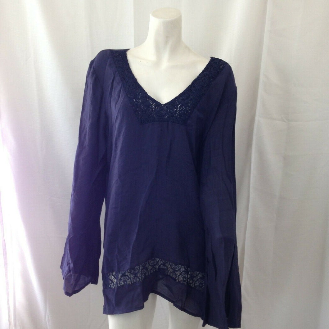 Signature Studio Contemporary Style Dark Blue Blouse Extra Large