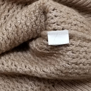 Lucky Brand Dakota Sweater Womens Beige Cut Out Bust Neck Choker Pullover Large