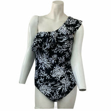 Load image into Gallery viewer, Swimsuit One Piece Ruffled Floral Womens Black White New King Fon Swimwear 14