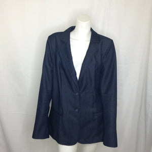 Lane Bryant Womens Plus Sized Black 2 Button Blazer Size 16