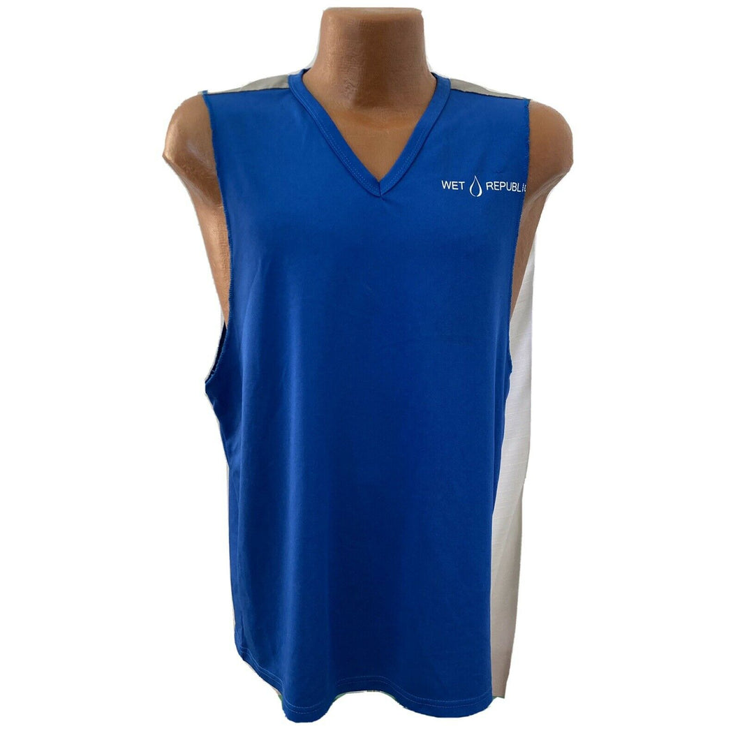 Las Vegas Wet Republic Employee Blue Sleeveless Swim shirt Small mgm grand pool