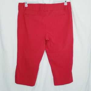 The Limited Womens Red Exact Stretch MidRise Straight Leg Pedal Pushers Pants 14