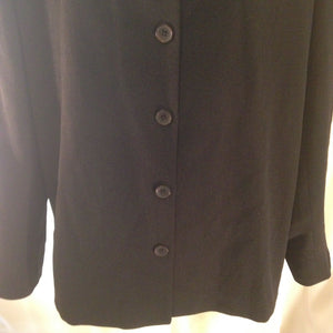 Charter Club Womens Black Plus Sized Button Front Blazer Size 14W