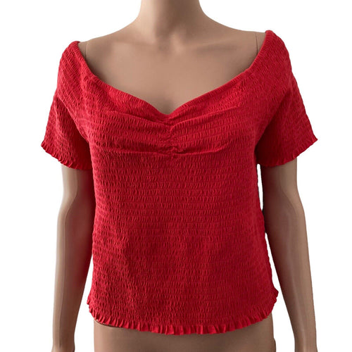 Abound Top Stretch Pinkish Red Womens Size XL Elastic