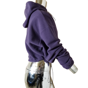 Topshop Hoodie Pullover Womens Purple Long Sleeve Crop Hoodie S 4 6