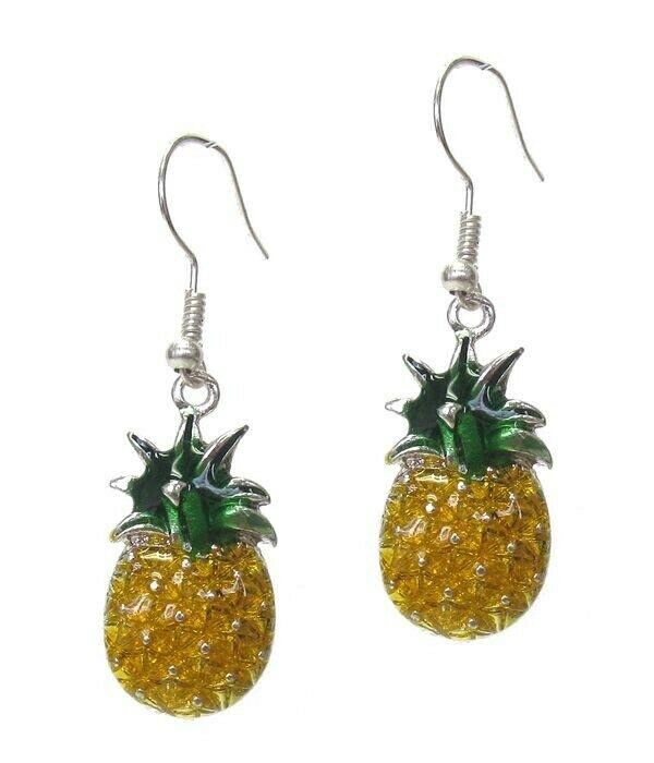 Womens Tropical Pineapple Fashion Earrings