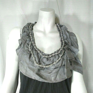 Deletta Womens Short Sleeve Black and Gray Top Size Small