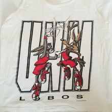 Load image into Gallery viewer, Vintage 90s Bugs Bunny Wile E Coyote UNM Basketball Lobos Tank Top new mexico M