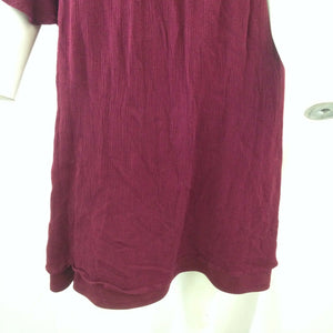 Xhilaration Womens Burgundy Red Embroidered Floral Top Size Medium