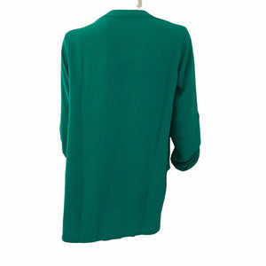 Gibson Blouse Green Jolly Pullover Womens Petite Small