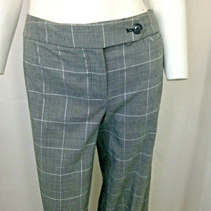 Isaac Mizrahi Womens Gray Black Silver Plaid Pants Size 6