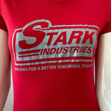 Load image into Gallery viewer, Stark Industries Iron Man Womens Red and Gray Tshirt Size Small Marvel Comics