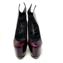 Load image into Gallery viewer, Zigi NY&#39;s London Trash Crime Patent Leather Burgundy Strappy High Heel Size 8.5