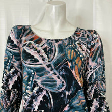 Load image into Gallery viewer, Peck &amp; Peck Petites Womens Multicolored Abstract Butterfly Blouse Large