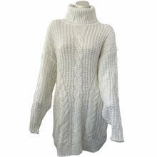 Load image into Gallery viewer, Fashion Nova Sweater Cable Knit Turtleneck White Medium
