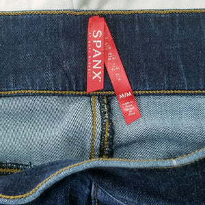 Spanx Jeggings Raw Hem Womens Size M Leggings Denim Stretch Pants