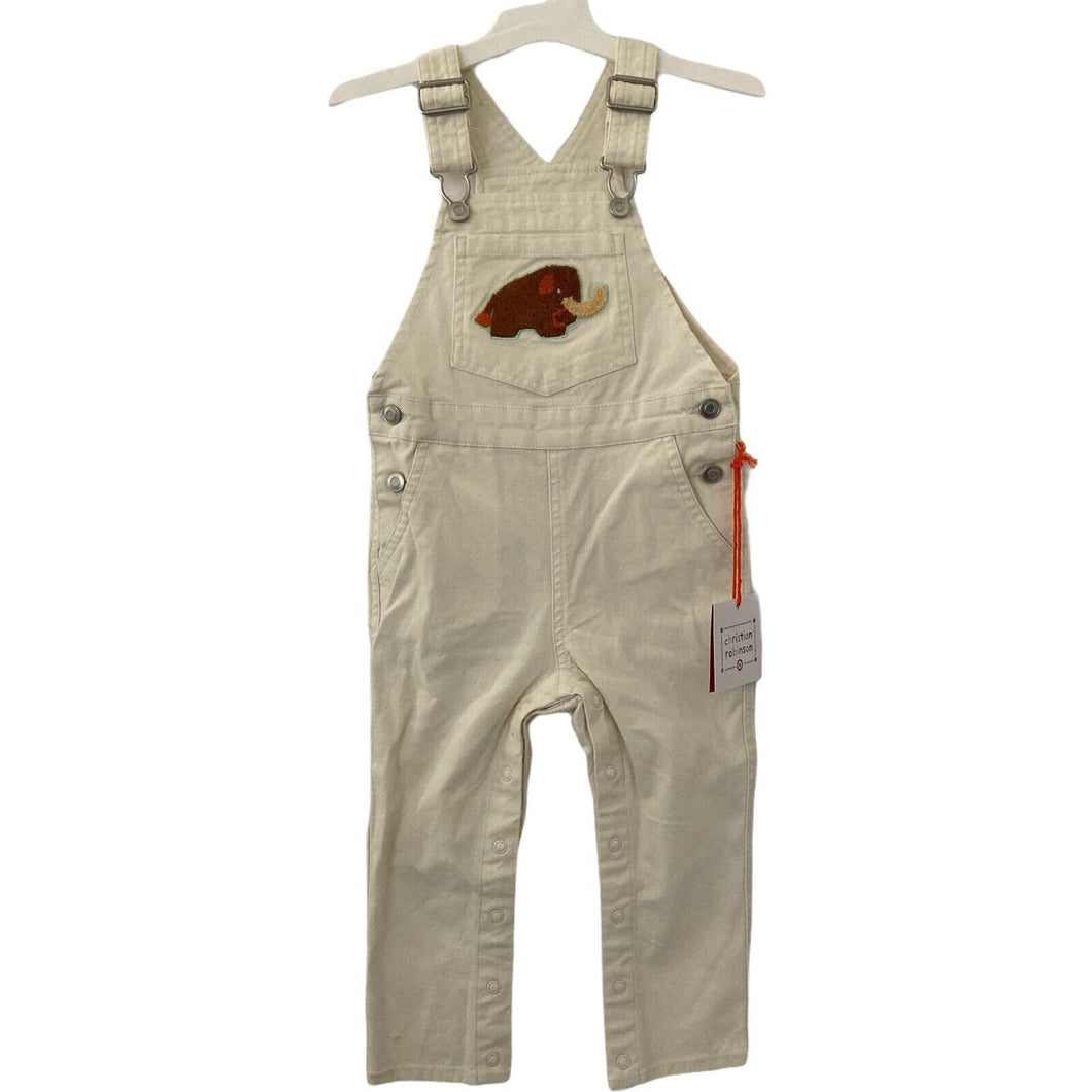 Christian Robinson Overalls Pants Denim Toddler Girls White 2T New W Tags