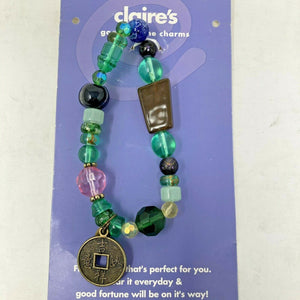 Claire's Multicolored Stretch Beaded Charm Bracelet