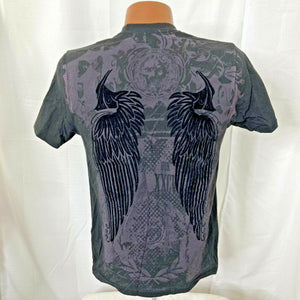 Chemistry t-shirt couture adult size S gray black wings dragons ufc mma fighter