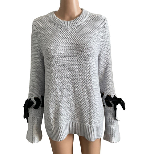 Lane Bryant Sweater Womens Plus Size 14/16 Light Blue Lace Up Arms