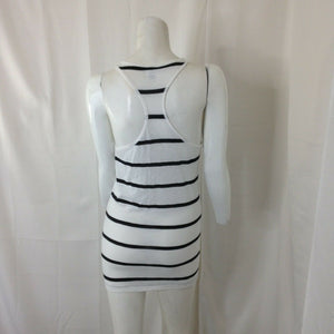 Victorias Secret Pink Blue and White Striped Racer Back Tank Top Small