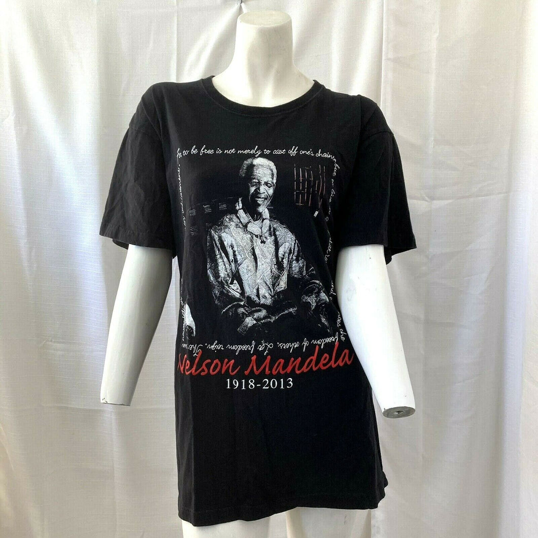 Nelson Mandela Unisex Black and White Short Sleeve Tshirt Size Medium Large