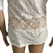 Load image into Gallery viewer, Maurices Top Open Front Womens Small White Lace Midriff Short Sleeve