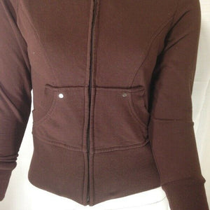 Wet Seal Women's Brown Hoodie w Heart-shaped Zipper Small