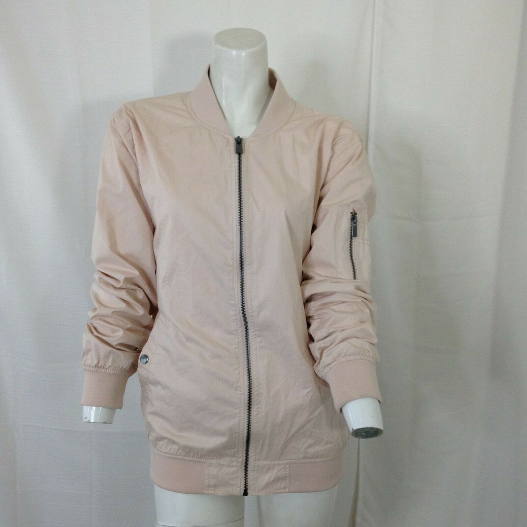 Buffalo David Bitton Womens Pale Pink Light Zip Front Jacket Size Medium