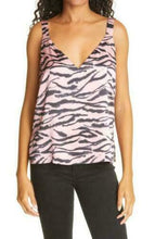 Load image into Gallery viewer, Cami NYC Diane Womens Pink Black Prism Zebra 100% Silk Camisole Top XS