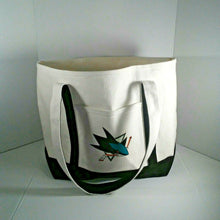Load image into Gallery viewer, San Jose Sharks Vintage White Canvas Tote Bag 13.25x18