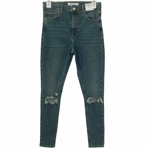 TopShop Jeans Jamie Distressed Medium Wash Blue Jeans Womens Size 8 30x32