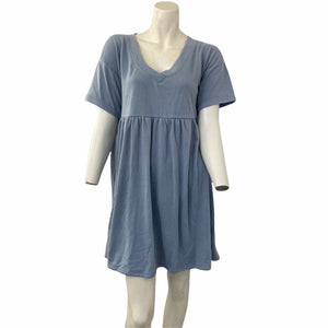 Wild Fable Shirt Dress Babydoll Blue Short Sleeve Womens Size Small