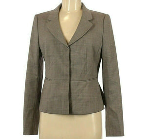 Ann Taylor Blazer Womens Gray Wool Blend Size 8