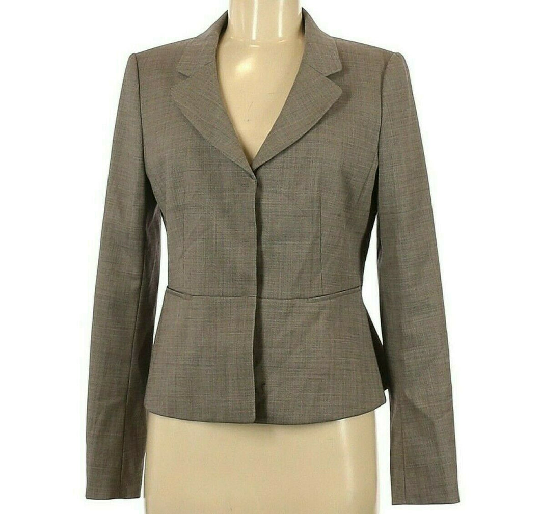 Ann Taylor Blazer Womens Gray Wool Blend Size 8