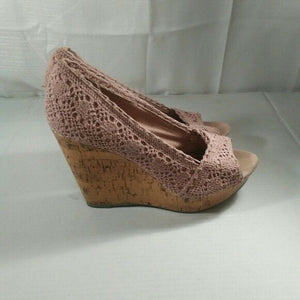 Mix Number 6 Womens Champagne Pink Summer Wedges Size 10M