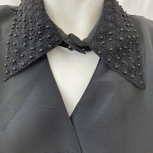 Load image into Gallery viewer, Vintage Kathy Che womens Beaded Collar button Front Blouse Size 8