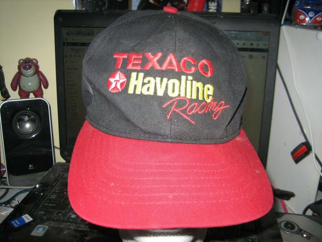 TEXACO HAVOLINE RACING BASEBALL HAT CAP ADULT ONE SIZE NASCAR SNAPBACK BLACK RED