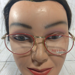 Revlon 6 by Classic Unisex Red and Gold Metal Eyeglass Frames
