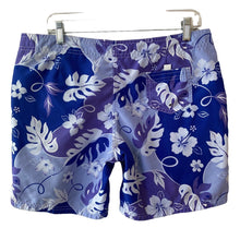 Load image into Gallery viewer, Mens Reversible Board Shorts Mens Blue Floral Solid Large 33 Waist