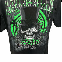 Load image into Gallery viewer, Laughlin 2012 Nevada River Run T-shirt L biker motorcycle skull top hat rocker