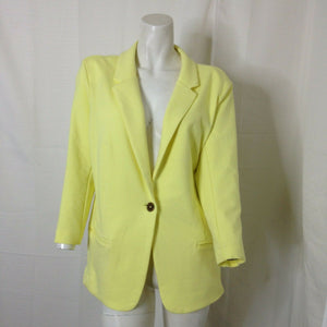 Metaphor Womens Yellow Light Polyester Blazer Large