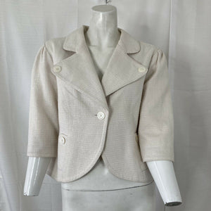 Mossimo Womens Off White Textured One Button Blazer Size Large
