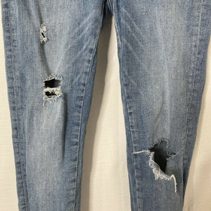 Zara Basic Z1975 Womens Ripped Distressed Medium Wash Blue Jeans size 4