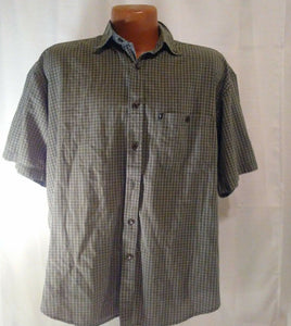 Burt Pulitzer Collectors Edition Mens Dark Green White Striped Casual Shirt L