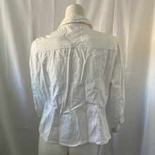 Load image into Gallery viewer, Ruby Rd Womens White Decorative Button Down Shirt w Beaded Buttons Size 10